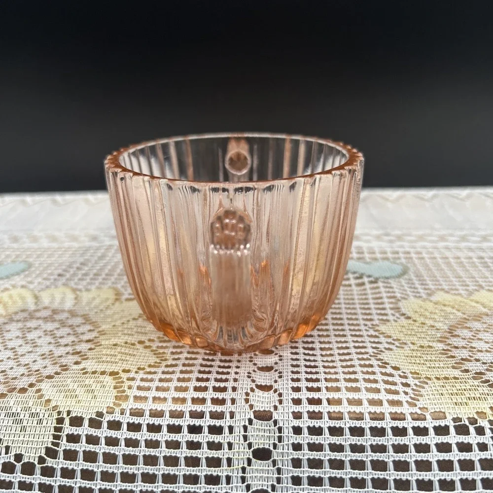 Anchor Hocking Queen Mary Pink Depression Glass Open Sugar Ribbed